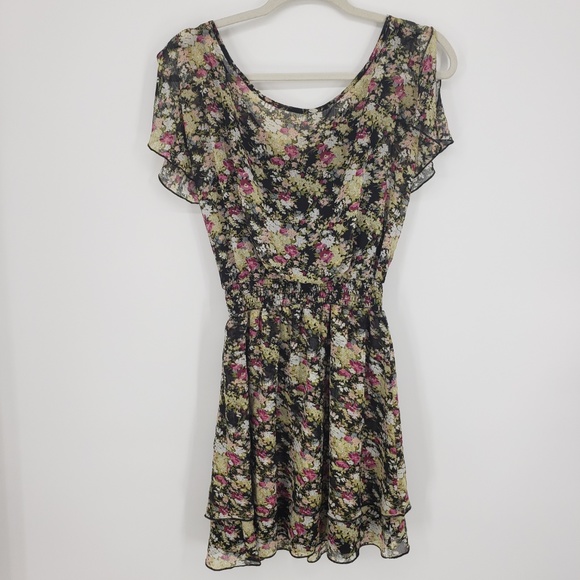 Express Floral Flutter Sleeve Dress Sz s - Picture 5 of 8